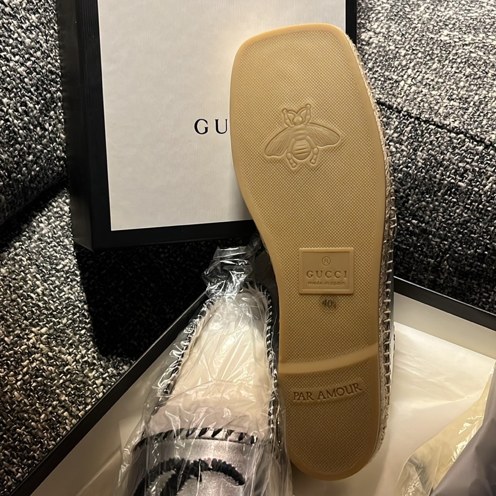 Gucci Espadrille Napa Silk Argento - Picture 2 of 4
